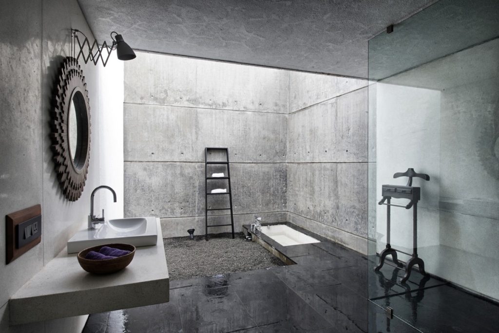 industrial style bathroom
