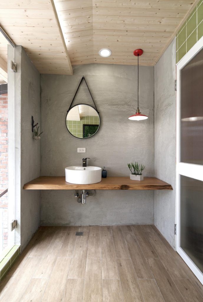 industrial style bathroom